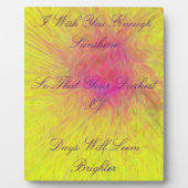 Radierend Roos "Ik wens je genoeg" Abstract Fotoplaat (Voorkant)