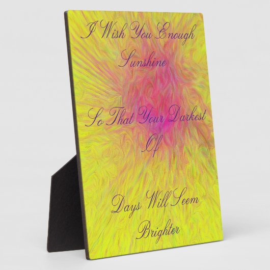 Radierend Roos "Ik wens je genoeg" Abstract Fotoplaat (Zijkant)