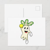 Radijs bij handbalspeler met handbal briefkaart (Voorkant / Achterkant)