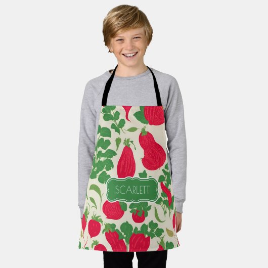 Radijs Mozaïek Kleurrijk Gepersonaliseerd Patroon Schort (Gedragen)