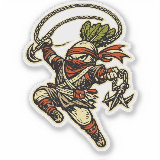 Radijs Raider — Grappige Daikon Ninja Verkenner Vi Sticker (Voorkant)