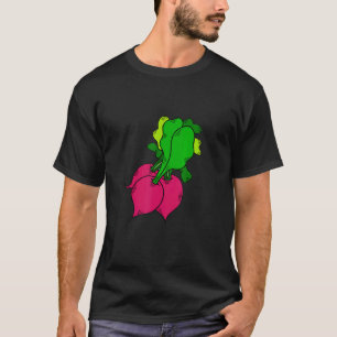 Radijs Vegan Vegetarisch Groente Liefde Radijzen T-shirt