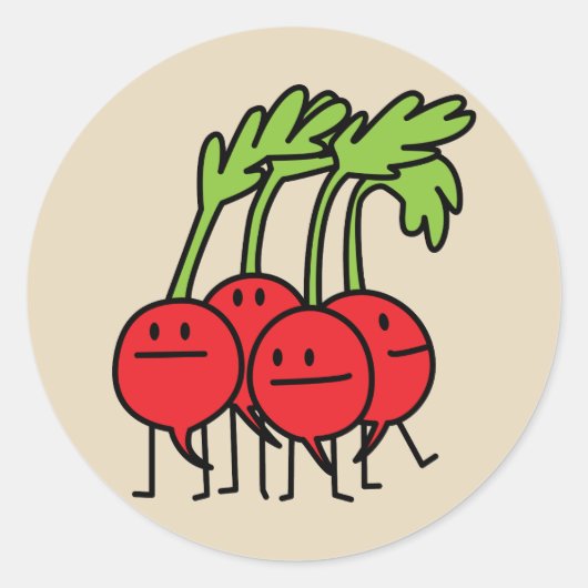 Radijzen Happy Bunch plantaardige radijs groep org Ronde Sticker (Voorkant)
