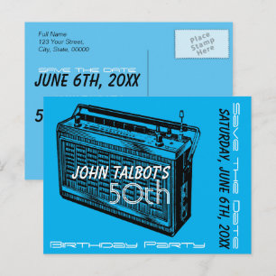 Radio 50ste verjaardagsfeest Save the Date Aankondigingskaart