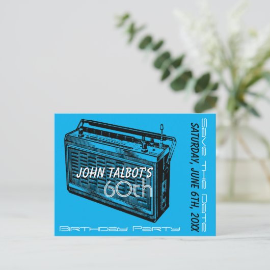  Radio 60ste verjaardagsfeest Save the Date Aankondigingskaart (Staand voorkant)