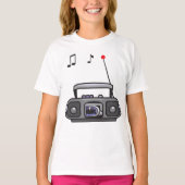 Radio Afspelen Muziek Meisjes T-shirt (Voorkant)