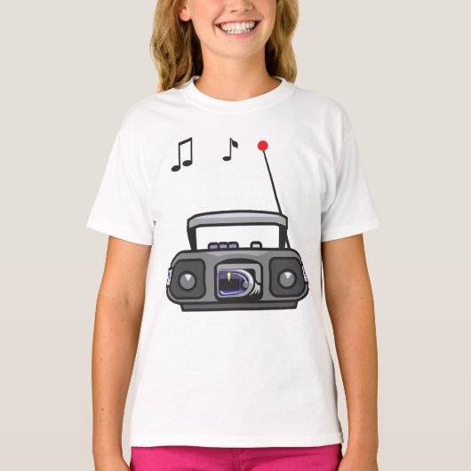 Radio Afspelen Muziek Meisjes T-shirt (Voorkant)