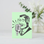 Radio Announcer Briefkaart (Staand voorkant)