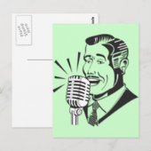 Radio Announcer Briefkaart (Voorkant / Achterkant)
