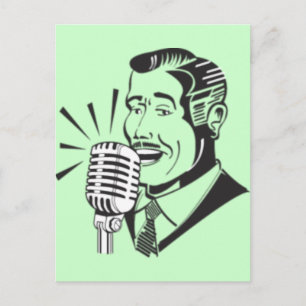 Radio Announcer Briefkaart