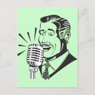 Radio Announcer Briefkaart