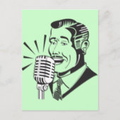 Radio Announcer Briefkaart (Voorkant)