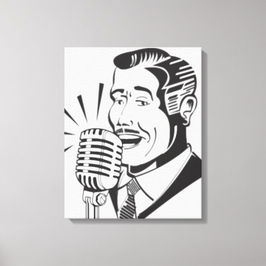 Radio Announcer Canvas Afdruk (Voorkant)