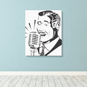 Radio Announcer Canvas Afdruk (Insitu (Houten vloer))