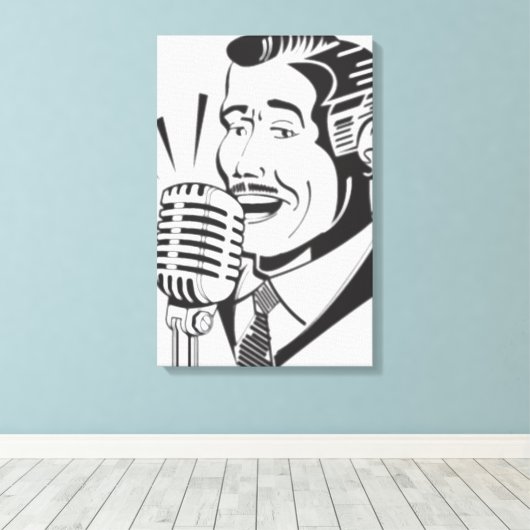 Radio Announcer Canvas Afdruk (Insitu (Houten vloer))