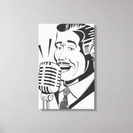 Radio Announcer Canvas Afdruk