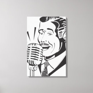 Radio Announcer Canvas Afdruk