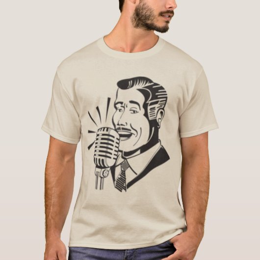 Radio Announcer Retro T-shirt (Voorkant)