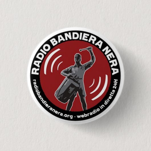 radio bandiera nera ronde button 3,2 cm (Voorkant)
