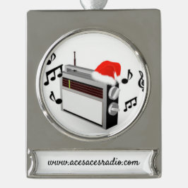 Radio bannerornament verzilverd banner ornament