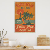 Radio Beach Surven Club – Retro Island Surven Afdr Poster (Keuken)