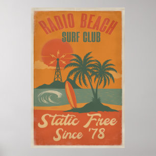 Radio Beach Surven Club – Retro Island Surven Afdr Poster