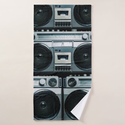 radio boombox badhanddoek (Badhanddoek)