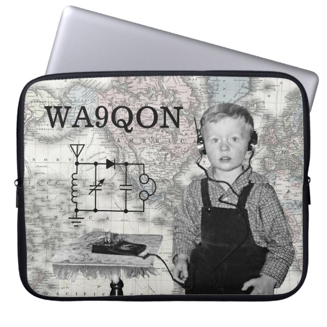 Radio Boy van de Vraag aanpassen Laptop Sleeve (Voorkant)