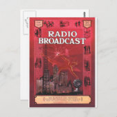 Radio Broadcast-Red Briefkaart (Voorkant / Achterkant)