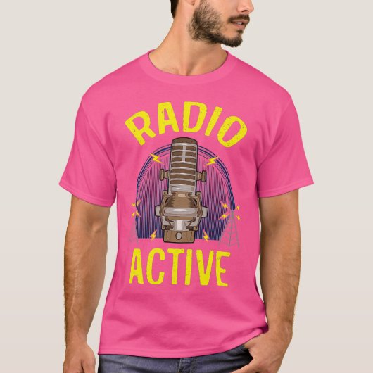 Radio Broadcaster Gift Radioactive Funny DJ Ham T-shirt (Voorkant)