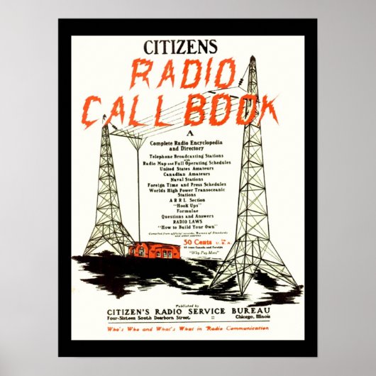 Radio Callbook voor burgers Poster (Voorkant)