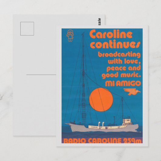 Radio Caroline 259 - Mi Amigo schip Briefkaart (Voorkant / Achterkant)