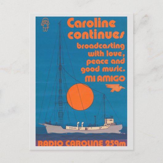 Radio Caroline 259 - Mi Amigo schip Briefkaart (Voorkant)