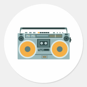 Radio Cassette Player Ronde Sticker