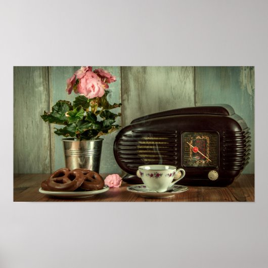 Radio China Set Flowers and Pretzel Poster (Voorkant)