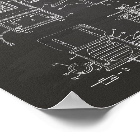 Radio Construction 1959 Patent Art Chalkboard Poster (Hoek)