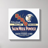Radio Extra Grade Roller Proces Skim Milk Powder. Canvas Afdruk (Voorkant)