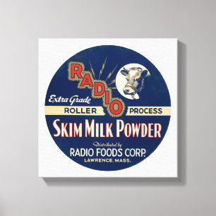 Radio Extra Grade Roller Proces Skim Milk Powder. Canvas Afdruk