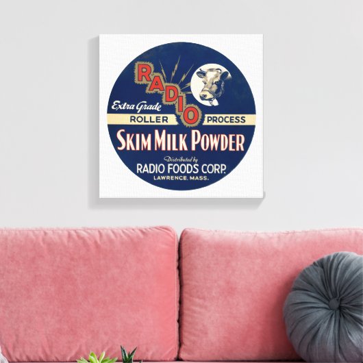 Radio Extra Grade Roller Proces Skim Milk Powder. Canvas Afdruk (Insitu (Woonkamer))