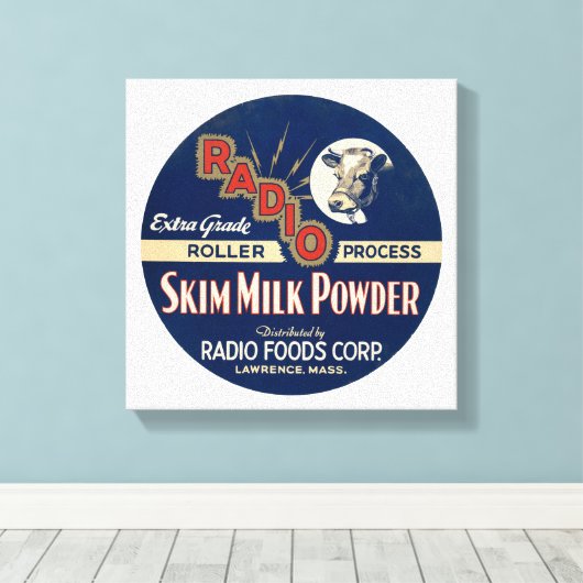 Radio Extra Grade Roller Proces Skim Milk Powder. Canvas Afdruk (Insitu (Houten vloer))