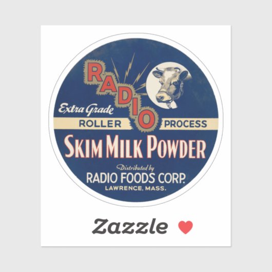 Radio Extra Grade Roller Proces Skim Milk Powder. Sticker (Vel)