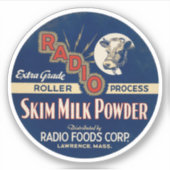 Radio Extra Grade Roller Proces Skim Milk Powder. Sticker (Voorkant)