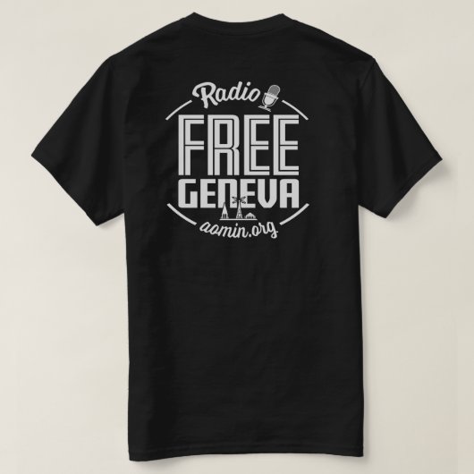 Radio Free Genève T-Shirt (zwart) (Design achterkant)