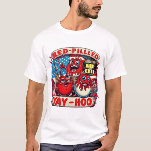 Radio Free Hub City Red-Pilled Yay-Hoo T-shirt (Voorkant)