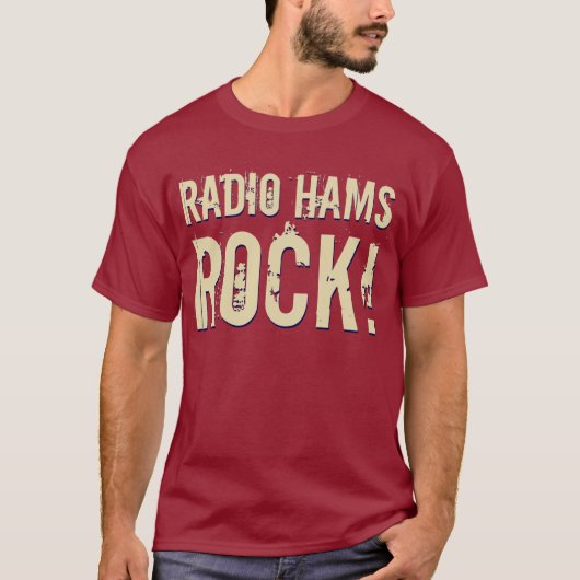 Radio Hams Rock! Mannen T-shirt (donker) (Voorkant)