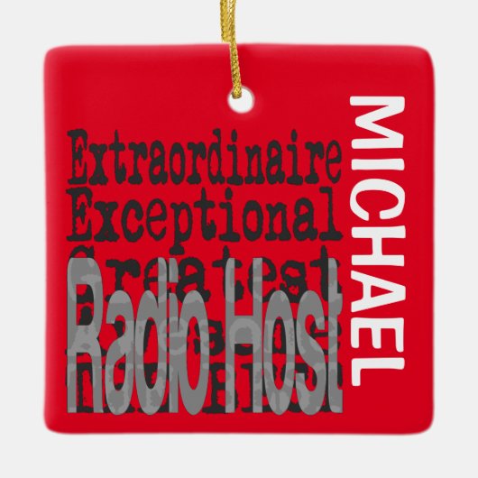 Radio Host Extraordinaire CUSTOM Keramisch Ornament (Voorkant)