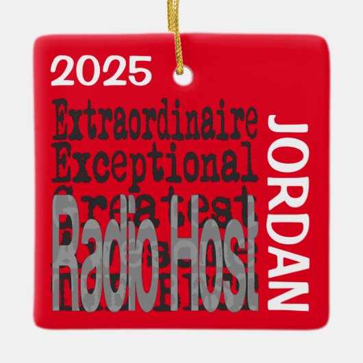 Radio Host Extraordinaire CUSTOM Keramisch Ornament (Voorkant)