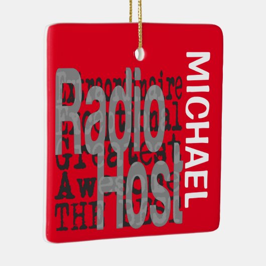 Radio Host Extraordinaire CUSTOM-keramisch sieraad Keramisch Ornament (Rechts)