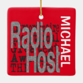 Radio Host Extraordinaire CUSTOM-keramisch sieraad Keramisch Ornament (Achterkant)