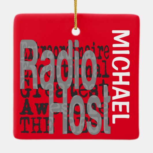 Radio Host Extraordinaire CUSTOM-keramisch sieraad Keramisch Ornament (Achterkant)